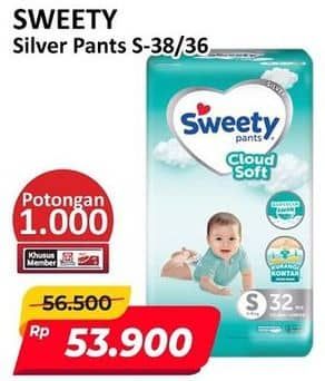 Promo Harga Sweety Silver Pants S38, S36 36 pcs - Alfamart