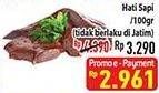 Promo Harga Beef Liver (Hati Sapi) per 100 gr - Hypermart