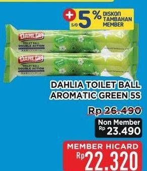 Promo Harga Dahlia Toilet Color Ball Aromatic Green 5 pcs - Hypermart