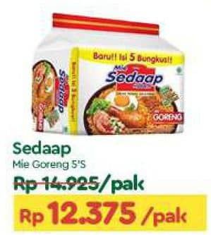 Promo Harga Sedaap Mie Goreng Original per 5 pcs 90 gr - TIP TOP