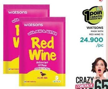 Promo Harga WATSONS Mask Red Wine HA Mask  - Watsons