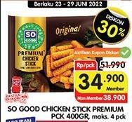 Promo Harga So Good Chicken Stick Premium 400 gr - Superindo
