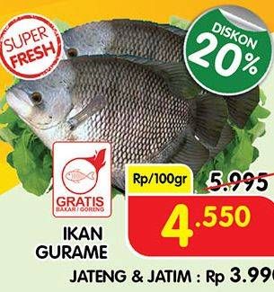 Promo Harga Ikan Gurame per 100 gr - Superindo