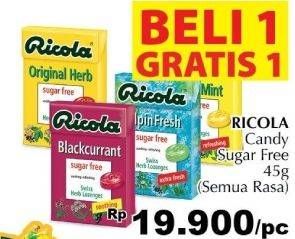 Promo Harga RICOLA Permen Rendah Gula All Variants 45 gr - Giant