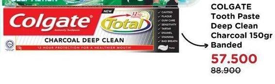 Promo Harga COLGATE Toothpaste Charcoal Deep Clean 150 gr - Watsons