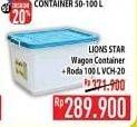 Promo Harga LION STAR Wagon Container + Roda VCH-20 100000 ml - Hypermart