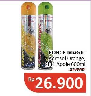 Promo Harga FORCE MAGIC Insektisida Spray Orange, Green Apple 600 ml - Alfamidi