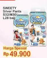 Promo Harga Sweety Silver Pants L28, M30, S32 28 pcs - Indomaret