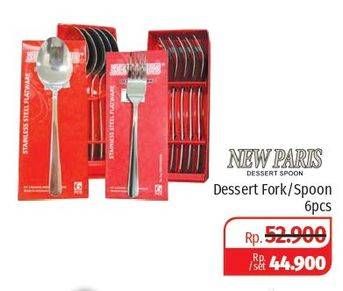 Promo Harga NEW PARIS Dessert Fork/Spoon 6 pcs - Lotte Grosir