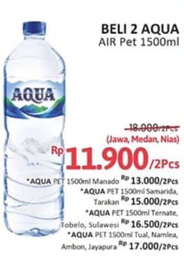 Promo Harga Aqua Air Mineral 1500 ml - Alfamidi