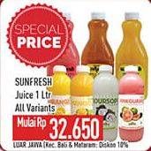 Promo Harga SUNFRESH Juice All Variants 1000 ml - Hypermart