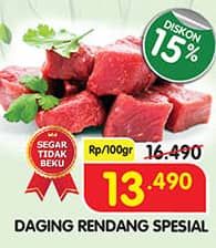 Promo Harga Daging Rendang Sapi Special per 100 gr - Superindo