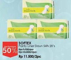 Promo Harga SOFTEX Pantyliner Daun Sirih 20 pcs - Guardian