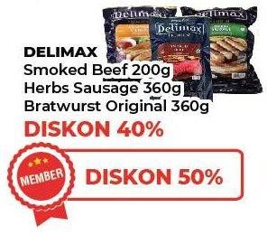 Promo Harga Delimax Smoked Beef/Herbs Sausage/Bratwurst  - Yogya
