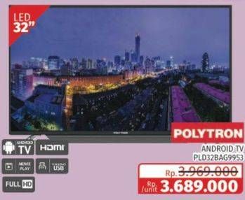 Promo Harga POLYTRON PLD 32AG9953 | Android TV 32 inch  - Lotte Grosir