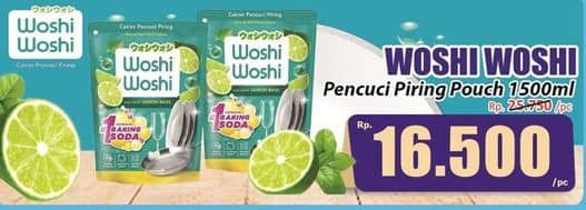 Promo Harga Woshi Woshi Dishwash  Lime Lemon Basil 1500 ml - Hari Hari