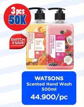 Promo Harga WATSONS Scented Cream Hand Wash All Variants 500 ml - Watsons