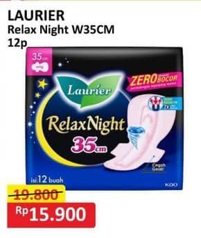 Promo Harga Laurier Relax Night 35cm 12 pcs - Alfamart