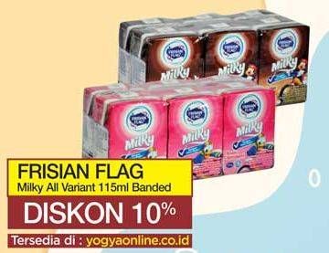 Promo Harga FRISIAN FLAG Susu UHT Milky Chocolate, Strawberry 115 ml - Yogya