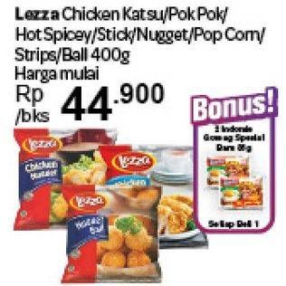 Promo Harga Lezza Chicken Katsu/Pok Pok/Chicken Wing Hot & Spicy / Strips/Nugget/Pop Corn  - Carrefour