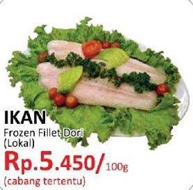 Promo Harga Frozen Ikan Fillet Dori per 100 gr - Yogya