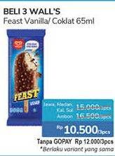 Promo Harga WALLS Feast Chocolate, Vanilla 65 ml - Alfamidi