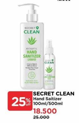 Promo Harga Secret Clean Hand Sanitizer 100 ml - Watsons