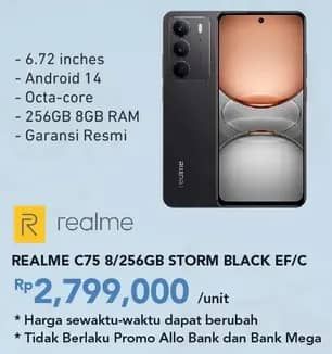 Promo Harga Realme C75 8/256 GB  - Carrefour