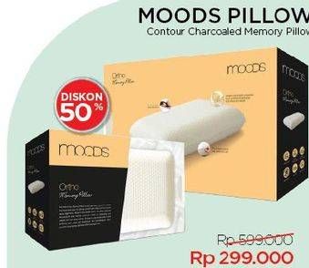 Promo Harga MOODS Contour Charcoaled Memory Pillow  - Courts