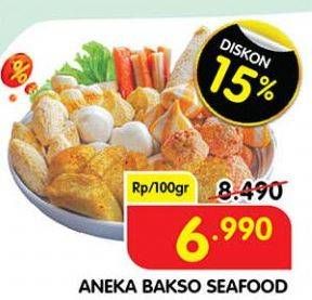 Promo Harga Aneka Bakso Seafood per 100 gr - Superindo