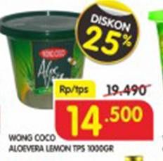 Promo Harga WONG COCO Aloe Vera Lemon 1000 gr - Superindo