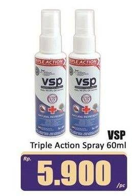 Promo Harga VSP Hand Sanitizer Spray Triple Action 60 ml - Hari Hari