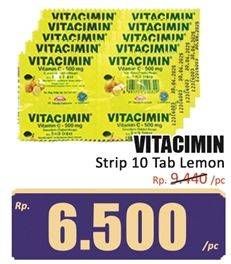 Promo Harga Vitacimin Vitamin C - 500mg Sweetlets (Tablet Hisap) Fresh Lemon 2 pcs - Hari Hari