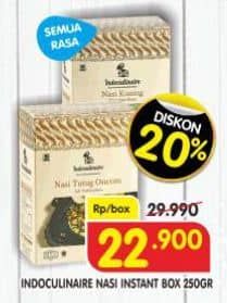 Indoculinaire Nasi Instan 250 gr Diskon 23%, Harga Promo Rp22.900, Harga Normal Rp29.990