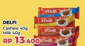 Promo Harga Delfi Chocolate Cashew, Dairy Milk 50 gr - Yogya