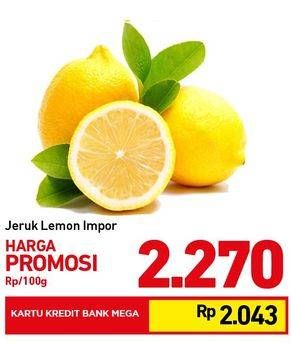 Promo Harga Jeruk Lemon Import per 100 gr - Carrefour