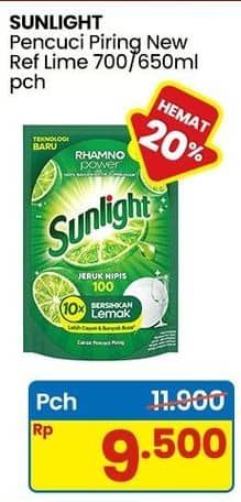 Promo Harga Sunlight Pencuci Piring Jeruk Nipis 100 650 ml - Indomaret
