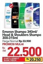 Promo Harga Emeron Shampoo 340ml/Head & Shoulder Shampoo 300ml-315ml  - Carrefour