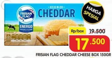 Promo Harga Frisian Flag Cheddar Cheese Box 150 gr - Superindo