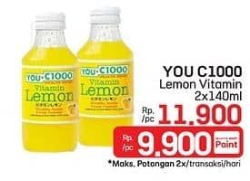 Promo Harga You C1000 Health Drink Vitamin Lemon 140 ml - LotteMart