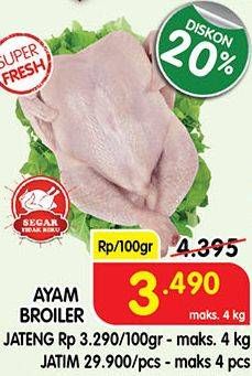 Promo Harga Ayam Broiler per 100 gr - Superindo