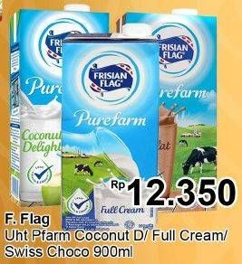 Promo Harga FRISIAN FLAG Susu UHT Purefarm Coconut Delight, Full Cream, Swiss Chocolate 900 ml - TIP TOP