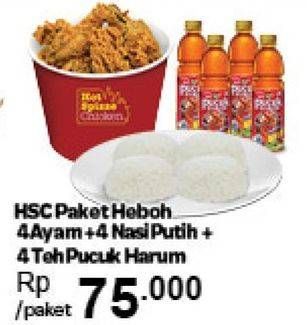 Promo Harga 4 Ayam + 4 Nasi + 4 Teh Pucuk Harum  - Carrefour