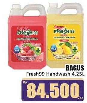 Promo Harga Bagus Fresh 99 Antibacterial Hand Wash Strawberry 4250 ml - Hari Hari