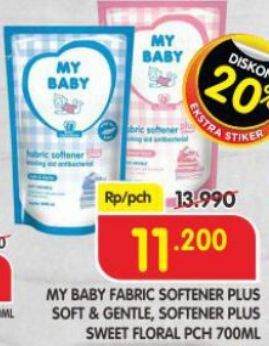 Promo Harga My Baby Fabric Softener Sweet Floral, Soft Gentle 700 ml - Superindo