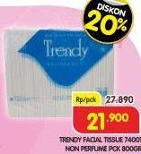 Promo Harga Trendy Tissue Facial 74001, Facial Non Perfume 800 gr - Superindo