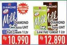 Promo Harga DIAMOND Milk UHT Chocolate, Low Fat High Calcium 1 ltr - Hypermart