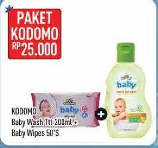 Promo Harga KODOMO Baby Top To Toe Wash + Baby Wipes  - Hypermart