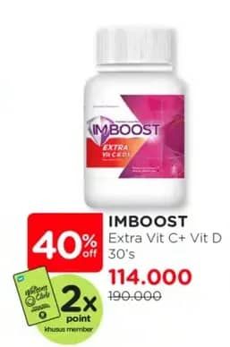 Promo Harga Imboost Multivitamin Tablet Extra Vit C D3 30 pcs - Watsons