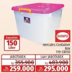 Promo Harga Shinpo Hercules Container Box 150000 ml - Lotte Grosir